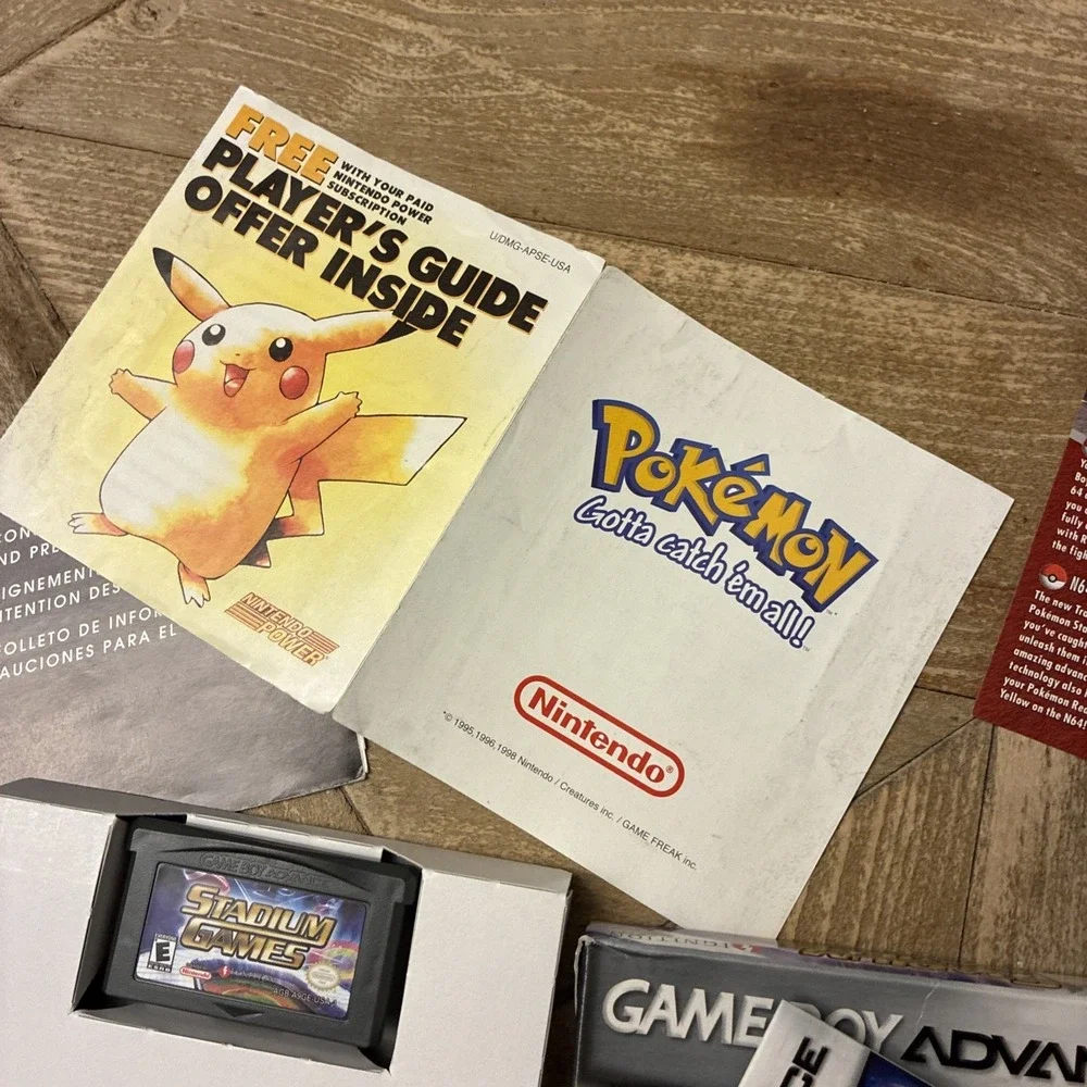 Pokemon Stadium N64 Red Blue Yellow Gameboy Insert March 2000 Poster + Guide!!!